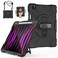 Miesherk Case for iPad Pro 12.9 Inch 6th/5th/4th Generation, Military Grade Heavy Duty Shockproof iPad Pro 12.9 Case - Rotating Stand, Pencil Holder, Hand/Shoulder Strap, Black+Black