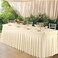 Besutolife Spandex Tablecloth Ivory Rectangle Table Cloth Fall Table Skirts for Rectangle Tables Banquets Thanksgiving Dining Table 4ft
