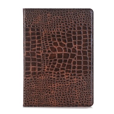 Compatible with iPad 6th/5th 9.7'' 2018/2017 Case for Women, iPad Air-2/1 iPad Pro 9.7'' Case, DMaos Crocodile Reflector Leather Stand Folio Smart Cover, Auto Sleep/Wake, Card Holder - Brown