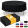 Niuara Black Plastic Table Cloth Round Table 4 Pack, 84'' Black Tablecloth for Round Tables, Table Cloth for Disposable Use, Table Cover for Holiday Party, Gathering