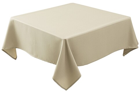 Biscaynebay Textured Fabric Square Tablecloths 70 X 70 Inches, Natural Water Resistant Spill Proof Tablecloths for Dining, Kitchen, Wedding and Parties, Machine Washable