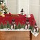 Horaldaily Christmas Tablecloth 60&Atilde;&mdash;84 Inch, Winter Snowman Trees Red Washable Table Cover for Party Picnic Dinner Decor