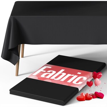 Pureegg Table Cloth - Polyester Table Cloth for Rectangle Table, 60''x84'' Tablecloth, Decorative Tablecloths for Parties, Dinings, Picnics, Washable &amp; Ironable, Black