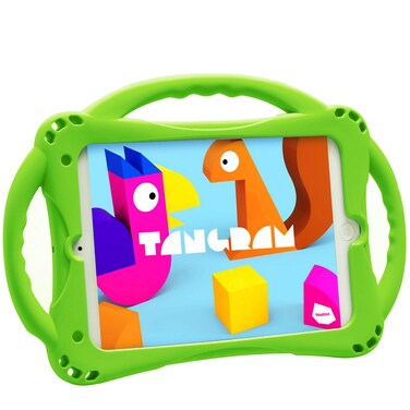 TopEsct Kids Case for iPad Mini 5 4 3 2 1,Silicone Childproof for All Kinds of iPad Mini, Built-in Handle Stand, Comes with a Strap. (Green)
