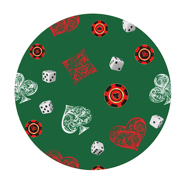 KUOAICY Game Card Round Tablecloth Elastic Fitted Table Cover Washable Elastic Edge Tablecloths for Kitchen Dining Party Fitted Table 45-50 inch