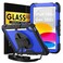 BLOSOMEET Blue Case for iPad 10th Generation 2022 10.9 Inch with Tempered Glass Screen Protector &amp; Pen Holder,Rugged Businessperson iPad 10th Gen 10.9 Cover with Stand Handle Shoulder Strap
