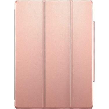 SaharaCase AirShield Series Folio Case for Apple iPad Air 10.9-inch (4th Gen, 5th Gen) and iPad Air 11-inch M2 [Shockproof Bumper] Rugged Protection Antislip Grip Leather Kickstand - (Rose Gold)
