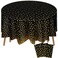 Newwiee 3 Pcs Round Dot Tablecloth 84 Inch Valentine's Day Plastic Table Cover Dots Confetti Tablecloths for Wedding Bridal Shower Easter Birthday Party Decor (Black and Gold Dots)