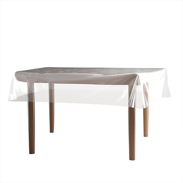 Restaurantware Table Tek 54 x 54 Inch Table Top Protector 1 Rectangle PVC Table Protector - 6 Mil Thick Waterproof Clear Plastic Dining Table Cover Heavy-Duty No-Slip Cover For Table