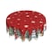 Giwawa Christmas Red Round Tablecloth 60 Inch Snowman Winter Snowflake Reindeer Decorative Table Cloth Polyester Fabric Washable Table Cover for Holiday Family Gathering Dining Party