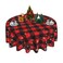 SuQKXCo Christmas Snowflake Round Table Cloths Red Black Buffalo Plaid Tablecloth 60 inch Cover Mat Spill Proof Table Covers for Kitchen Party Dinner Tabletop Decoration