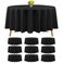 10 Packs Premium Round Tablecloth 90 Inch Black Polyester Table Cloth Bulk Washable Polyester Fabric Tablecloths Table Cover for Wedding Party Banquet Buffet Table Holiday Dinner (Black, 90 Inch)