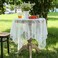 Huierxun White Lace Square Tablecloth for Square/Round Tables 55 x 55 Inch Vintage Embroidered Table Cloth Shabby Chic Wedding Baby Shower Table Cover (White, 55"x55")