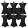 Zrlljp 8 Pack Spandex Cocktail Table Covers Black,Cocktail Spandex Stretch Tablecloth 32"x43" Black, Cocktail Round Tablecloth Table Cover for Fitted High Top Bar Wedding Party Banquet