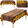 Disposable Sunflower Tablecloth 42.5 x 70.8 Inch Wood Grain Plastic Rustic Tablecloth Vintage Rectangle Table Covers Countryside Outdoor Tablecloth for Dinning Table Kitchen Party Banquet (2 Pcs)