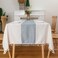 Winknowl Table Cloth Square Table, Cotton Linen Waterproof Tablecloths Wrinkle Free Table Cover with Tassels for Farmhouse Kitchen Dining Tables, Blue, 55x55 Inch