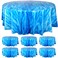 Hallswl 6 Pcs Round Ocean Waves Tablecloths Disposable Plastic Ocean Blue Table Cloth Round Table Covers for Under The Sea Beach Surf Ocean Pool Party Birthday Party Decorations, 84 Inch