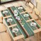 ArtSocket Farmhouse Table Runner and Placemats Set of 6, Blue Teal Green Board Painting Art Dining Table Decor for Daily Use(1 Table Runner 72 inches Long and 6 Placemats)