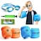 Arm Floats for Kids, Aoeoun Kids Arm Floaties, 4 Pack Arm Floaties with Swim Goggles and Inflator, Beginner Children's Swimming Set, Great for Helping Young Swimmers Build Confidence in The Water