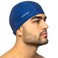 Taddlee Men Swimming Cap Silicone Swimmers Caps Swim Hat PU Fabric Pool Waterproof Adult Large Size Outdoor Swim Accessories (Blue)