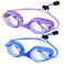 Vvinca Kids Swim Goggles with Bungee Strap No Leaking Anti Fog Toddler Goggles with Quick Adjust Ages 3-14