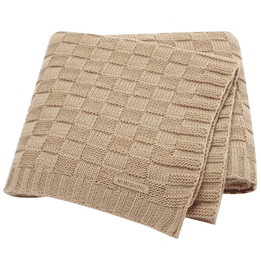 LAWKUL Baby Blankets Knit Cable Babe Blanket Soft Airy Newborn Infant Receiving Swaddling Beige Neutral Crib Stroller 40"x30