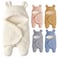 Nunibum Baby Swaddle Blanket Boys Girls Cute Bear Plush Essential Receiving Blanket Ultra-Soft Newborn Registry Sleeping Wraps for Infant 0-6 Months - White