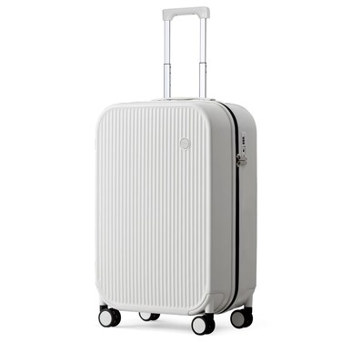 mixi 20 Inch Carry On Luggage PC Hardside Suitcases with Wheels &amp; TSA for Travel Woman Men, Smoke White
