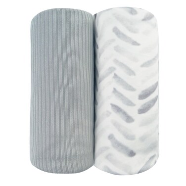 Viviland Jersey Swaddle Blanket, Ultra Soft Stretchy Receiving Blanket, Newborn Swaddle Wrap for Boys &amp; Girls, 40 x 30 inches, 2 Pcs