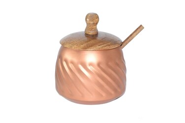 Frescorr - Sugar Bowl with Lid and Spoon, 14 oz Sugar Bowl with Spoon, Sugar Container for Coffee Bar, Sugar Jar, Modern Farmhouse Kitchen Decor