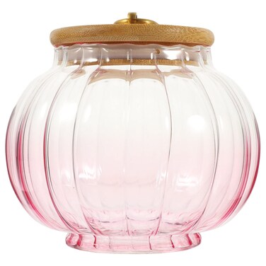 Kichvoe Glass Storage Jar Coffee Canister Food Storage Jar Airtight Sugar Jar Dry Fruit Container Glass Sugar Canisters Petal Decorative Jar Clear Nuts Jars Alloy Snack Rack Japanese-style