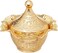 Alisveristime Traditional Turkish Delight and Sugar Bowl with Authentic Motifs - Available in Five Colors (Gultas Big Bowl) (Gold)