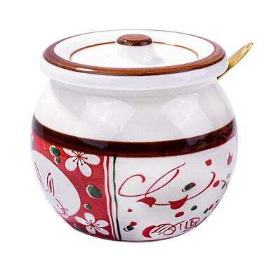 Japanese Style Ceramic Sugar Bowl with Spoon Porcelain Salt Storage Container with Lid for Spice Pepper Condiment(tzh)