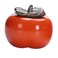 NUOBESTY Ceramic Cookie Jar Coffee Containers Persimmon Shaped Food Storage Jar Ceramic Candy Cookie Jar Sealing Storage Container Ceramic Tea Canister Home Decoration Red Coffee Container