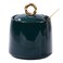 BOSILI Ceramic Sugar Bowls with Stainless Steel Spoon Salt Container with Lid for Sugar Seasoning(Green)