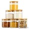 D2scrma 22oz Straight cylindrical Airtight Storage Jars with Bamboo Lid Set of 6 Storage Container Stackable Spice Jar, Kitchen Canister for Sugar, Tea, Cookies and Coffee beans (with Black Lable)