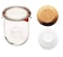 Large Glass Jars for Sourdough - Starter Jar with Glass Lid - Tulip Jar with Wide Mouth - Weck Jars 1 Liter Includes (Cork Lid &amp; Keep Fresh Cover)