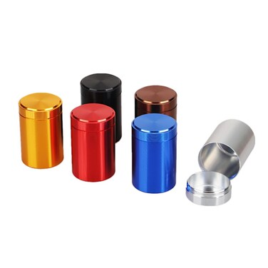 6 Aluminum Tea Tins Canister with Airtight Single Lids,2 oz Tea Canister Dry Storage Caddy Box,Candle Making Kits,Waterproof Mini Tins for Loose Tea,Spices, Coffee,Sugar (6 Colors)
