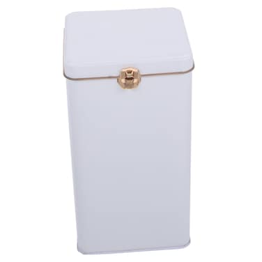 Metal Tea Canister with Airtight Lids Candy Jar Kitchen Storage Jar Tea Tin Tins Tea Storage Jar Jars with Lid Food Storage Tin Container White Tea Box Loose Tea Tinplate