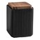 Ceramic Storage Jars Modern Elegant Polished Airtight Gorgeous Storage Canisters with Wooden Lid Small Food Stroage Jar for Kitchen Spice Tea Vanilla Sugar Coffee Beans (Black,Small size,13cm*10cm)