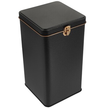 Amosfun Tea Tin Canister with Airtight Lids - Square Tinplate Can Loose Leaf Tea Box Metal Candy Jar Nut Storage Containers for Coffee Sugar Black Tea Bags Kitchen