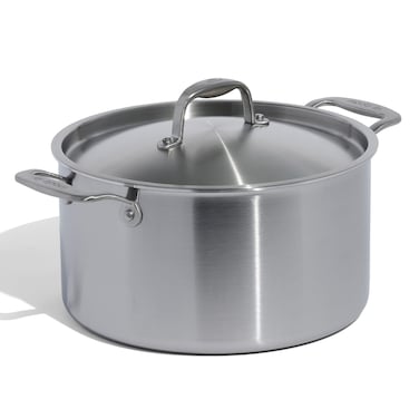 Made In Cookware - 8 Quart Stainless Steel Stock Pot With Lid - 5 Ply Stainless Clad - Professional Cookware - Crafted in Italy - Induction Compatible