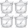 Patelai 4 Pieces Sugar Bowl Acrylic Clear Sugar Bowl with Lid and Salt Spoon Storage Sugar Jar with Airtight Lid for Sugar, Salt, Tea, Spices, Herbs, Condiments(13 oz)