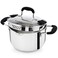 Rorence Stainless Steel Stock Pot with Pour Spout &amp; Silicone Handles &amp; Glass Lid with Strainer - 3.7 Quart