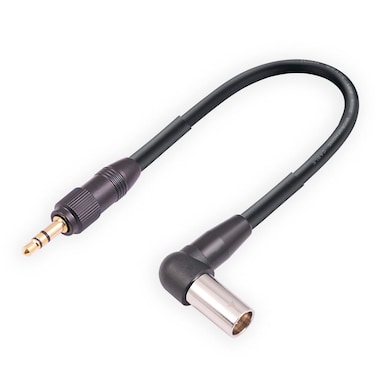HUALEU 90 Degrees 3Pin Mini XLR to 3.5mm (1/8 inch) Mini Jack with Locking Screw Mount (1/8 inch) TRS Stereo Mic 1FEET Cable for Lapel Lavalier Microphones Pocket Cinema 6K 4K Senheiser