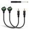 Poyiccot 3.5mm Screw Terminal Adapter Cable, 2Pack 3.5mm(1/8inch) Stereo Audio Balanced Male Jack to AV 3-Screw Video Balun Terminal Adapter Connector Cable (30cm)
