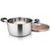 TeamFar 3 Quart Stock Pot, Stainless Steel Stock Pasta Soup Pot with Lid, Tempered Glass Lid &amp; Double Heat-Proof Handles, Non-Toxic &amp; Healthy, Heavy Duty &amp; Dishwasher Safe