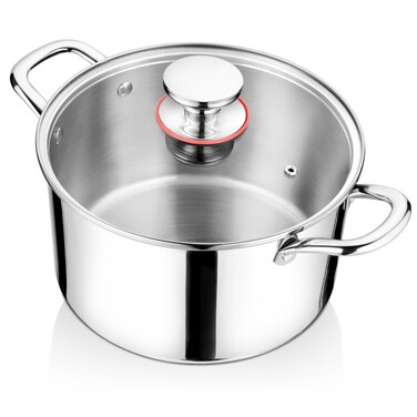 Onader 18/10 Stainless Steel Stock Pot 8 Quart Cooking Induction Pot Tri-Ply Stockpot with Lid