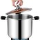Onader 12 Quart Stainless Steel Stock Pot for Cooking Large Soup Pot with Lid &amp; Anti-Scald Handles Tri-Ply Induction Stockpot