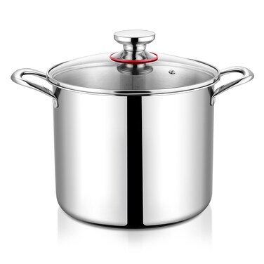 Onader 10 Quart Soup Pot with Lid Tri-Ply Large Stock Pot for Cooking Stainless Steel Stockpot
